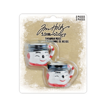 Tim Holtz Idea-ology Snowman Mugs, 2 Resin Decorations (Pre-order)
