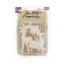 Tim Holtz Idea-ology Salvaged Reindeer, Set of 4 Resin Figures