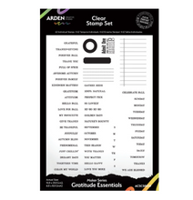 Arden Creative Studio Amber Ledgers Gratitude Essentials Clear Stamp Set – Katie Pertiet – 6 x 8 Inches (ACSCS0039)