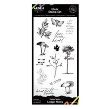 Arden Creative Studio Amber Ledgers Ledger Notes Clear Stamp Set – Katie Pertiet – 4 x 8 Inches (ACSCS0037)