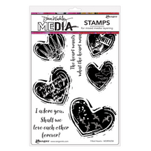 Dina Wakley MEdia Cling Stamps – Filled Hearts (MDR94258)