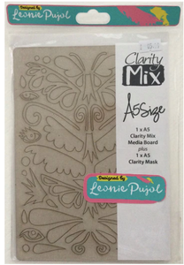 SPECIAL OFFER - ALL 4 DESIGNS for £15 - Clarity Mix A5 Mixed Media Board & A5 Mask Sets by Leonie -