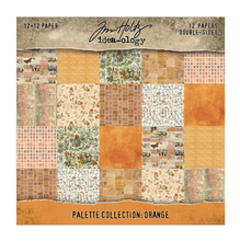 Tim Holtz Idea-ology - Palette Paper Collection: Orange Paper Pad -12"x12" - 200 GSM