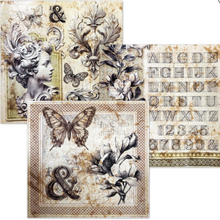 Ciao Bella - Typographic Collection - Deluxe Paper Silver & Vellum Dual Pack - 6" x 6" Mixed - Pack of 6 - CBXQ008