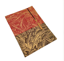 Lamali Bamsa Fusion Notebook – (Red & Black with Gold Feather Pattern) 108 Pages (15x21cm)