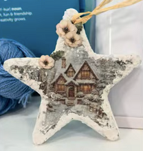 Bisque Ceramic Star Ornament or Flat Tree Decoration (Pack of 4)