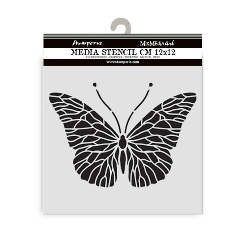 Stamperia Mixed MediaArt Thick Stencil - Quiet Days Collection - Butterfly - 12cm x 12cm