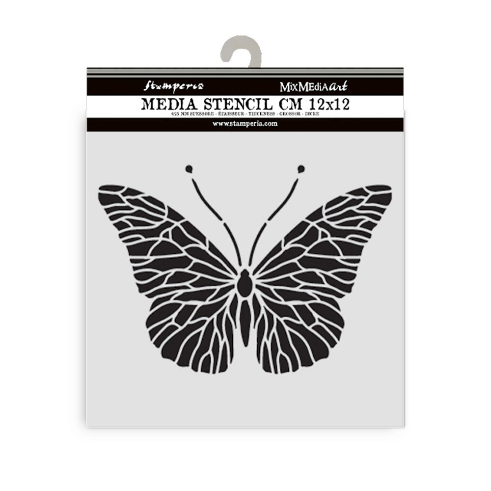 Stamperia Mixed MediaArt Thick Stencil - Quiet Days Collection - Butterfly - 12cm x 12cm
