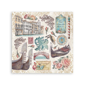 Stamperia Venice City of Art - Stickers 4 Sheets - SPSBSTK03