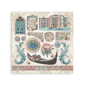 Stamperia Venice City of Art - Stickers 4 Sheets - SPSBSTK03