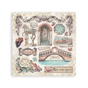 Stamperia Venice City of Art - Stickers 4 Sheets - SPSBSTK03