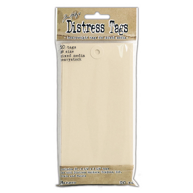 Tim Holtz Distress Tags - Heavystock for Mixed Media - 6 1/4 x 3 1/4 (pack of 20)
