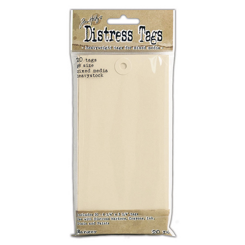 Tim Holtz Distress Tags - Heavystock for Mixed Media - 6 1/4 x 3 1/4 (pack of 20)