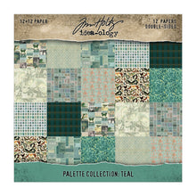 Tim Holtz Idea-ology - Palette Paper Collection: Teal Paper Pad -12"x12" - 200 GSM