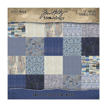 Tim Holtz Idea-ology - Palette Paper Collection: Indigo Paper Pad -12"x12" - 200 GSM