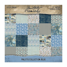 Tim Holtz Idea-ology - Palette Paper Collection: Blue Paper Pad -12"x12" - 200 GSM