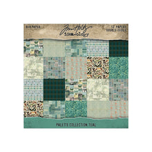 Tim Holtz Idea-ology - Palette Paper Collection: Teal Paper Pad -8"x8" - 200 GSM