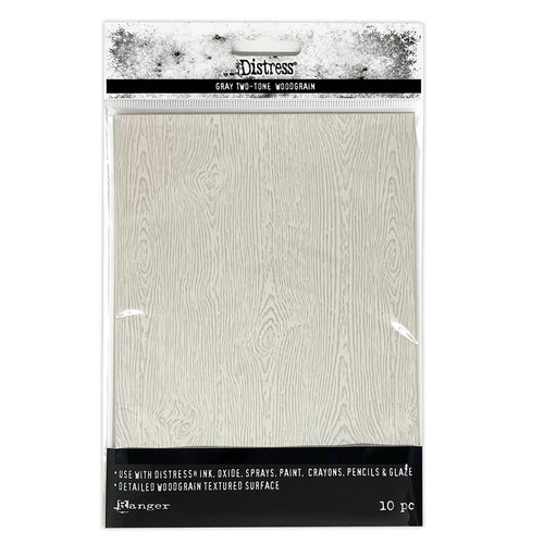 Tim Holtz Distress Grey Holiday Woodgrain Cardstock Limited Edition Design (10 sheets)