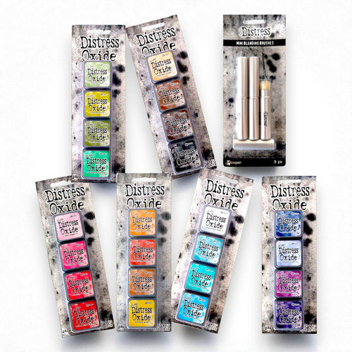 Tim Holtz - Mini Oxide Ink Pad Bundle with Blending Brushes - SAVE 15%