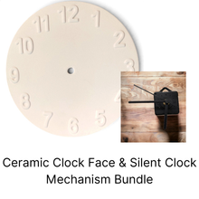 Bisque Ceramic Clock Face & Silent Clock Mechanism Bundle – 24.5cm