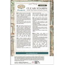 Stamperia - Gardens of Time Collection Clear Stamp Set - Half Clocks and Writing - 14cm x 18cm