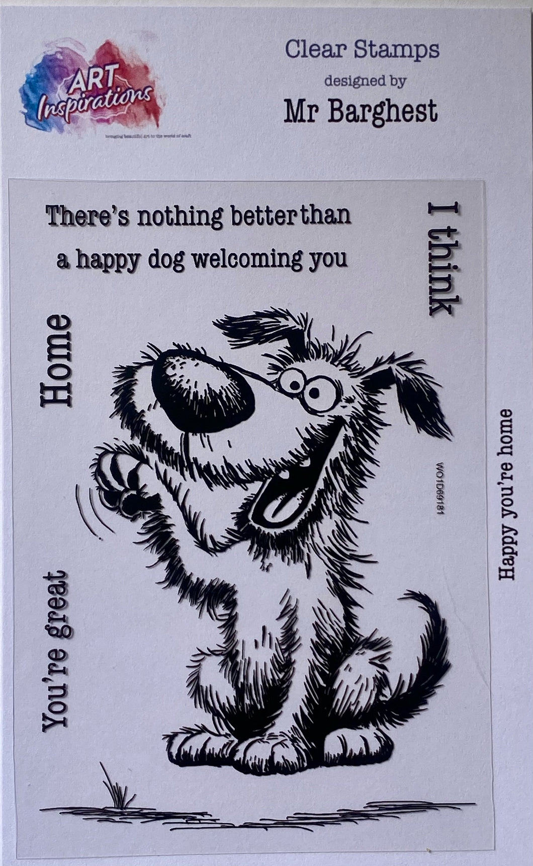 Art Inspirations with Mr Barghest A7 Stamp Set - Happy You're Home