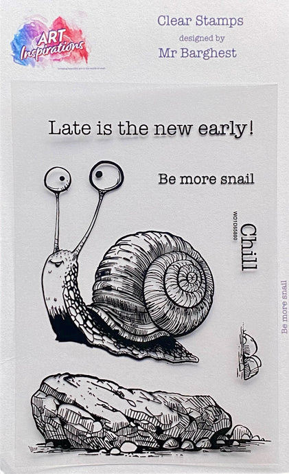 Art Inspirations with Mr Barghest A7 Stamp Set - Be More Snail