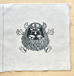 Art Inspirations - Mr Barghest - Fabric Panels  The Noisy Bundle - 3 designs - approx 10 inch square