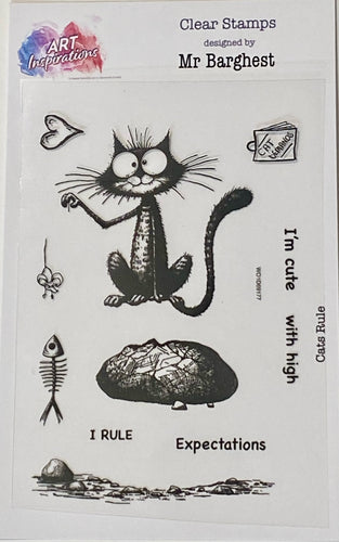 Art Inspirations with Mr Barghest A7 Stamp Set - Cats Rule