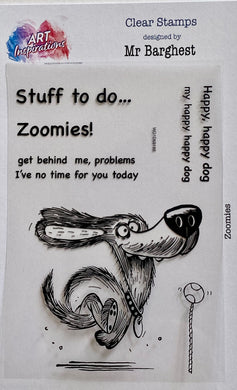 Art Inspirations with Mr Barghest A7 Stamp Set - Zoomies