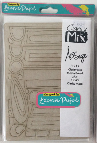 Clarity Mix A5 Mixed Media Board & A5 Mask Set - Random Shapes