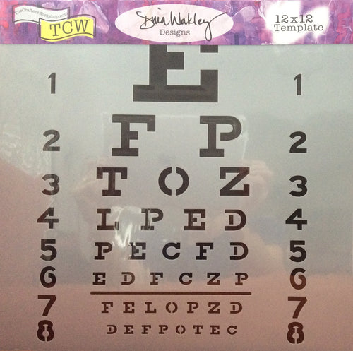 TCW Dina Wakley Stencils - Eye Chart 12” x 12”