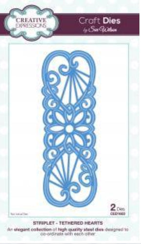 Creative Expressions Craft Dies by Sue Wilson Striplet - Tethered Hearts 2 Dies