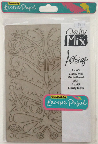 Clarity Mix A5 Mixed Media Board & A5 Mask Set- Wing Shapes