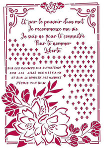 Stamperia Flexible Stencil Romantic Journal Flower with Frame 21cm x 29.7cm KSG457