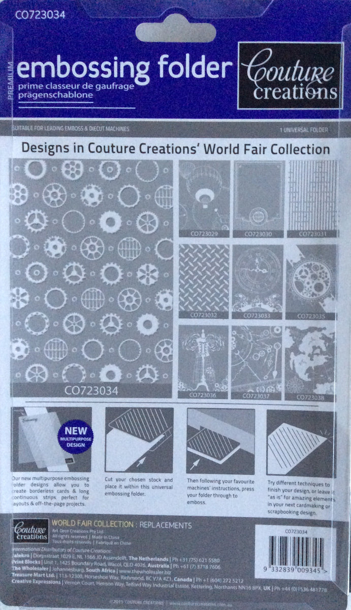 Couture Creations Embossing Folder - World Fair Collection: Replacemen ...