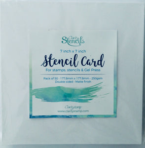 Clarity Stamp Stencil Card Matte Finish 250gsm 7”x 7” Pack of 50 sheets