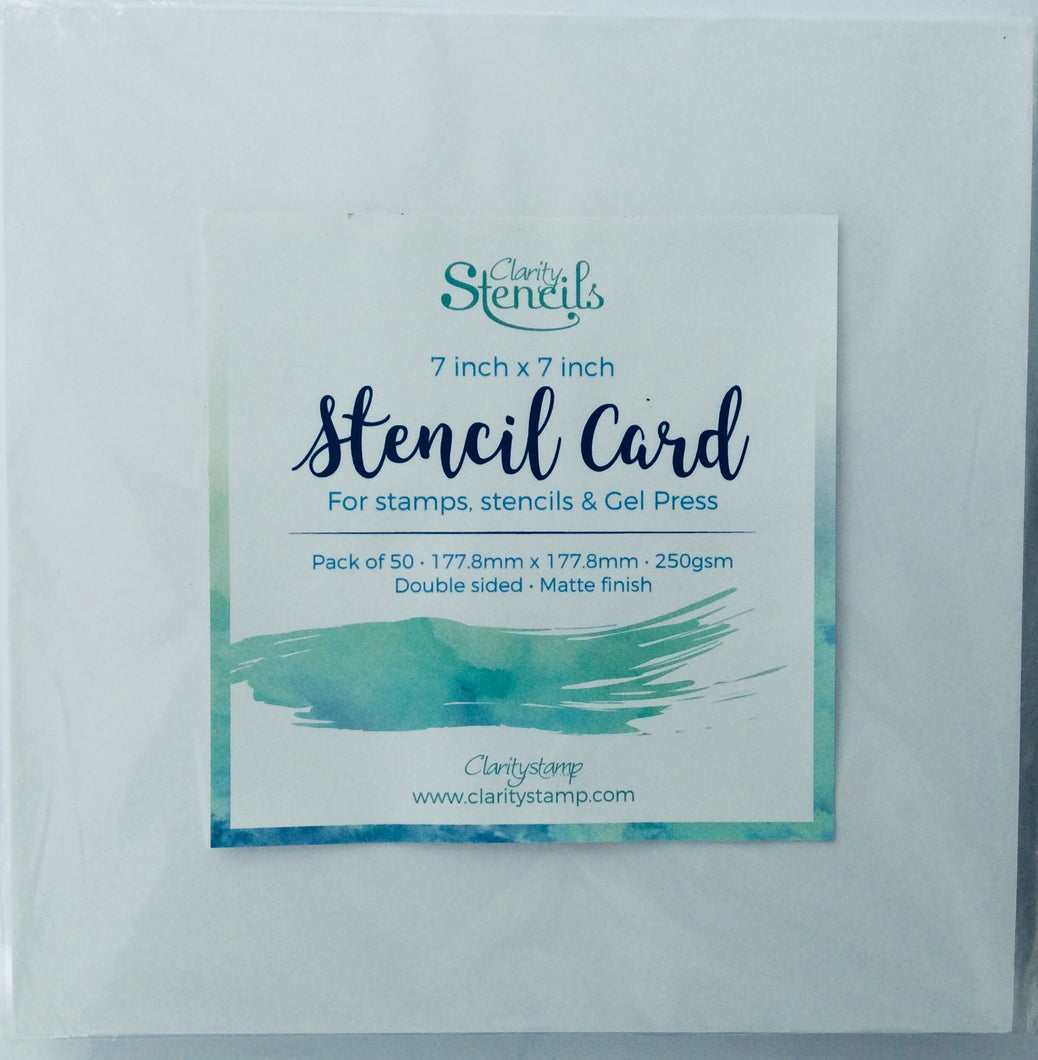 Clarity Stamp Stencil Card Matte Finish 250gsm 7”x 7” Pack of 50 sheets