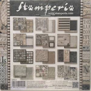 Stamperia Scrapbooking 8” x 8” Paper Pad - Calligraphy - 10 Double Faced Sheets - SBBS24