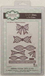 Creative Expressions Craft Dies by Sue Wilson Finishing Touches - Dotty 3D Bow - Set of 6 Dies