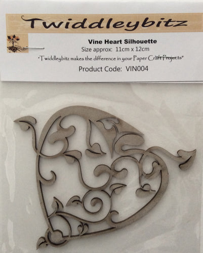 Twiddleybitz Vine Heart Silhouette