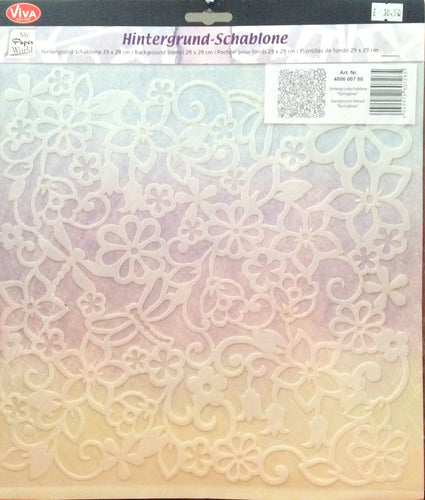 Viva Decor My Paper World Hintergrund - Schablone - Background Stencil Springtime 29cm x 29cm