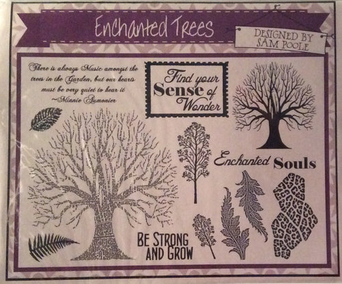 Creative Expressions Designed by Sam Poole - Enchanted Trees Rubber Stamp A5