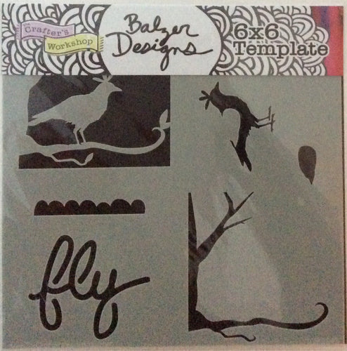 TCW Balzer Stencils - Mini Layered Bird Scene 6”x 6”