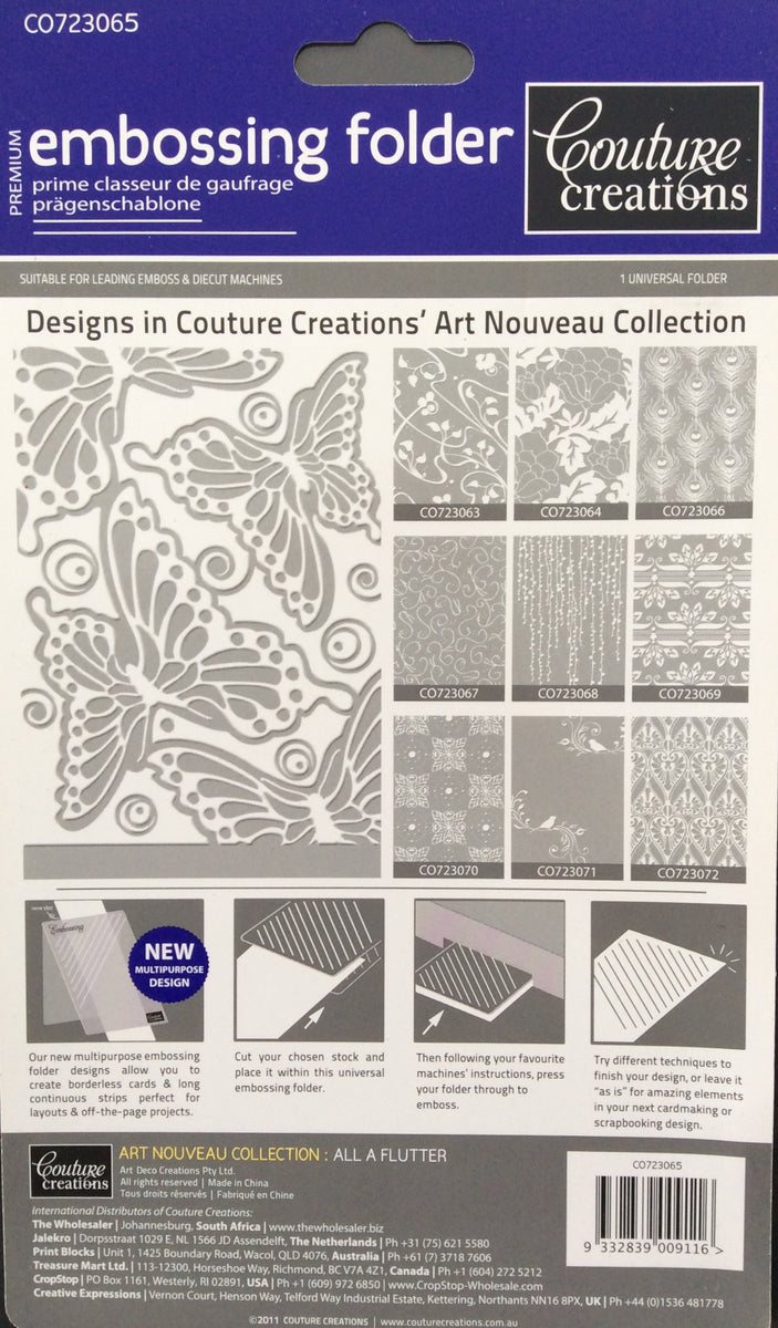 Couture Creations Embossing Folder - Art Nouveau Collection: All A Flu ...