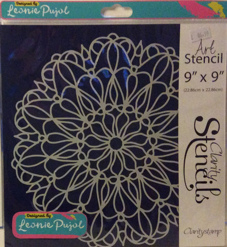 Clarity Art Stencils by Leonie Pujol - Mandala Circus 9” x 9”