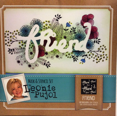 Crafters Companion Mask & Stencil Set by Leonie Pujol - Friend