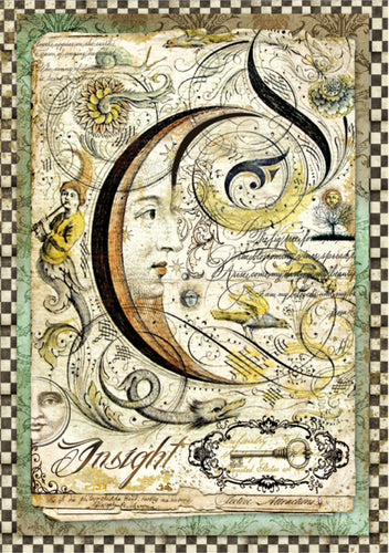 Stamperia Decoupage Rice Paper A4 Alchemy Moon DFSA4260