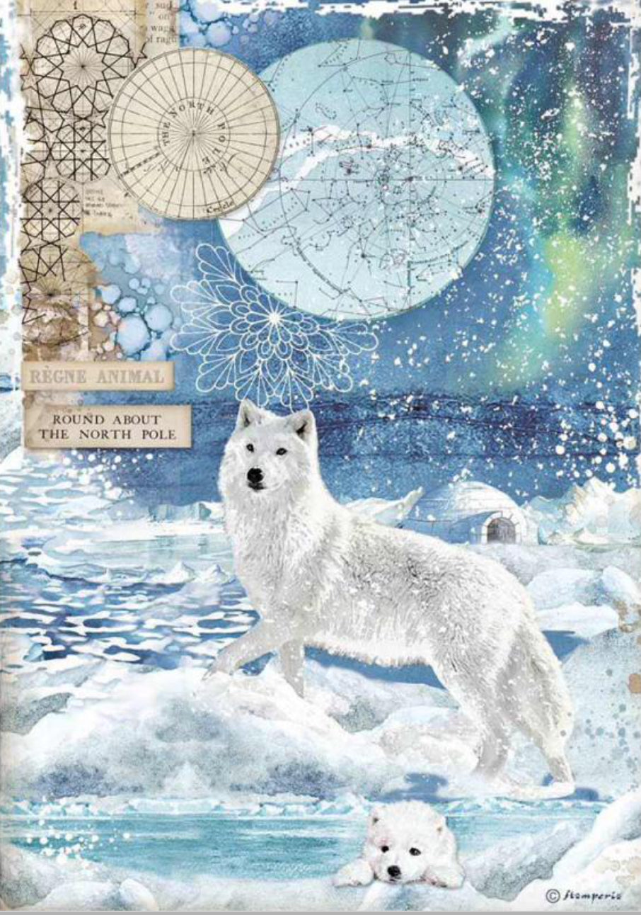 Stamperia - Packed Wolf Decoupage Rice Paper A4 DFSA4480