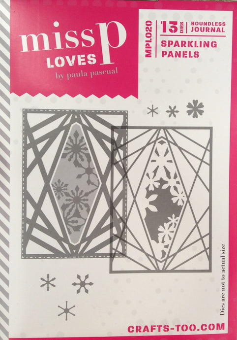 Miss P Loves Die Set Designed by Paula Pascual - Boundless Journal - Sparkling Panels - 13 Dies MPL020